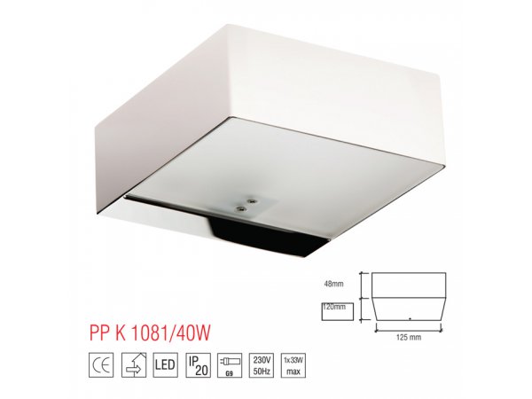 LM K 1081/40W KINKIET CHROM ŚWIATŁO GÓRA DÓŁ