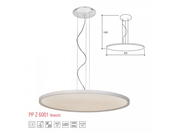 LM Z 6001 LAMPA WISZĄCA LED 4600lm = 350W