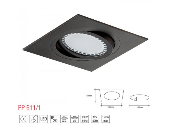 LM 611/1 OPRAWA HALOGENOWA ES111 AR111 QR111  -  NOWA WERSJA