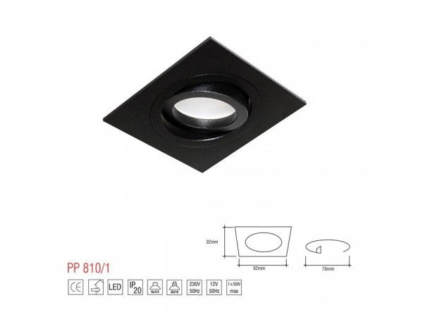 LM 810/1 BK OPRAWA HALOGENOWA PAR16 MR16