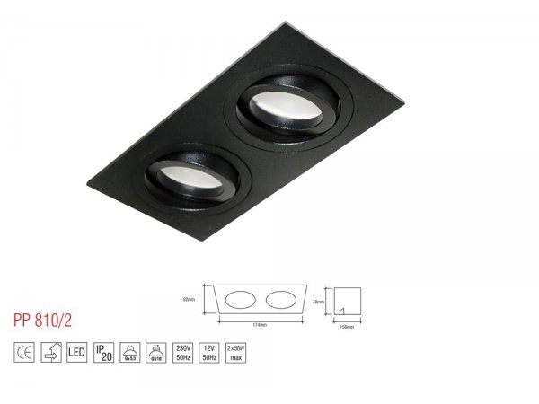 LM 810/2 BK OPRAWA HALOGENOWA PAR16 MR16