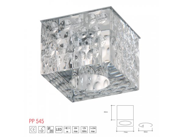 LM 545 OPRAWA HALOGENOWA G4 SZKŁO